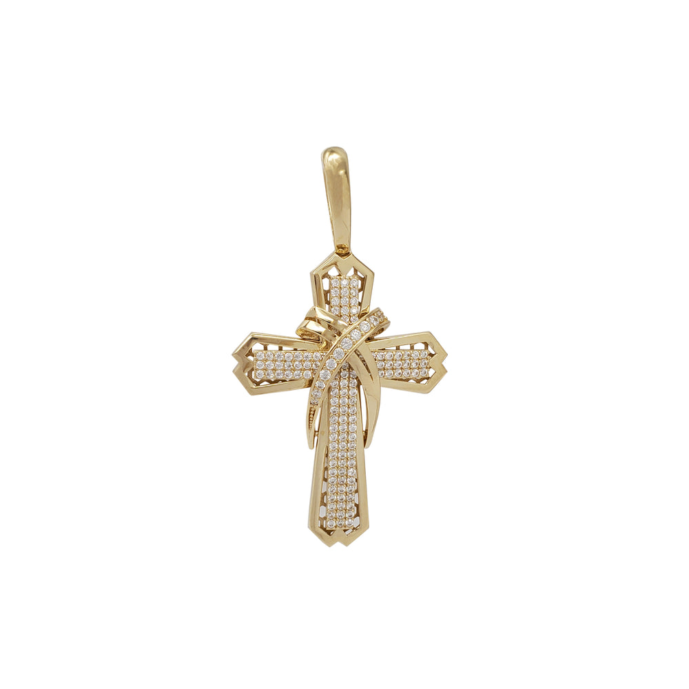 Cross CZ Pendant (14K)