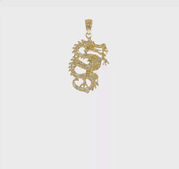 கோல்டன் அஸூர் டிராகன் பதக்கம் (14K) 360 - Popular Jewelry - நியூயார்க்