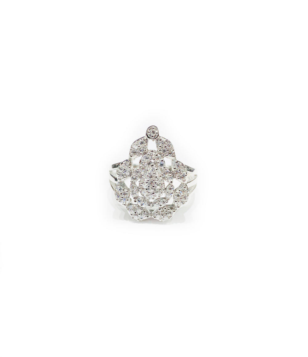 Teardrop CZ Ring (Silver).