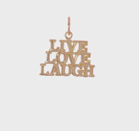 Live, Love, Laugh Talking Pendant giallu (14K) 360 - Popular Jewelry - New York