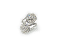 Double Flower CZ Ring (Silver)