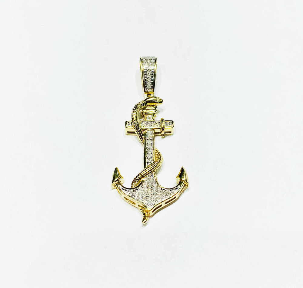 Diamond Anchor Pendant (10K)