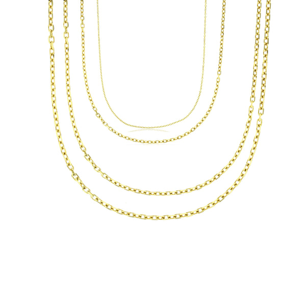 Lightweight Rolo Cable Chain (14K)