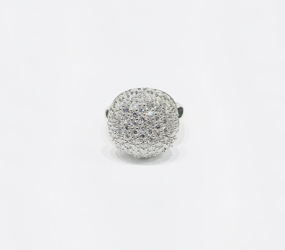 Elegant Round CZ Ring (Silver).