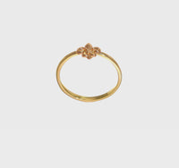 Pink Fleur de Lis Gold Ring (14K) 360 - Popular Jewelry - New York