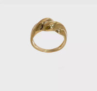 Thick Croissant Dome Ring (14K) 360 - Popular Jewelry - New York