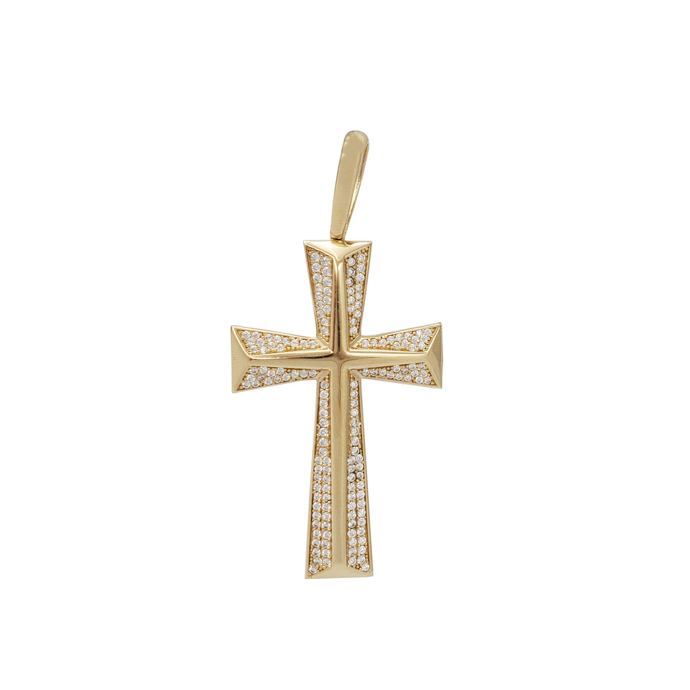 Cross CZ Pendant (14K)