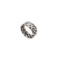 Antique-Finish Basketweave Band Ring (Silver)