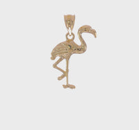 Flamingo Bird Open Back Pendant (14K) 360 - Popular Jewelry - New York