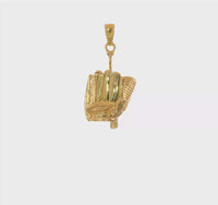 Baseball Bat with Ball and Glove 3D Pendant (14K) 360 - Popular Jewelry - New York