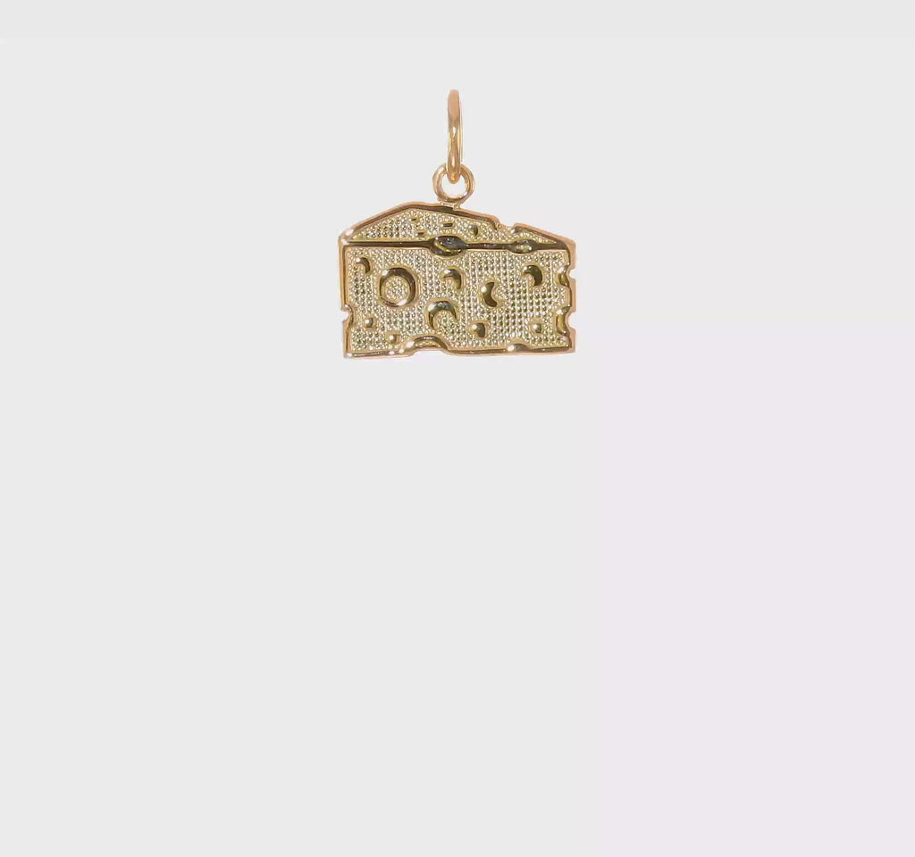 Swiss Cheese Pendant (14K) 360 - Popular Jewelry - New York