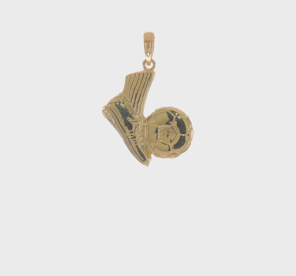 Soccer Kick Pendant (14K) 360 - Popular Jewelry - New York