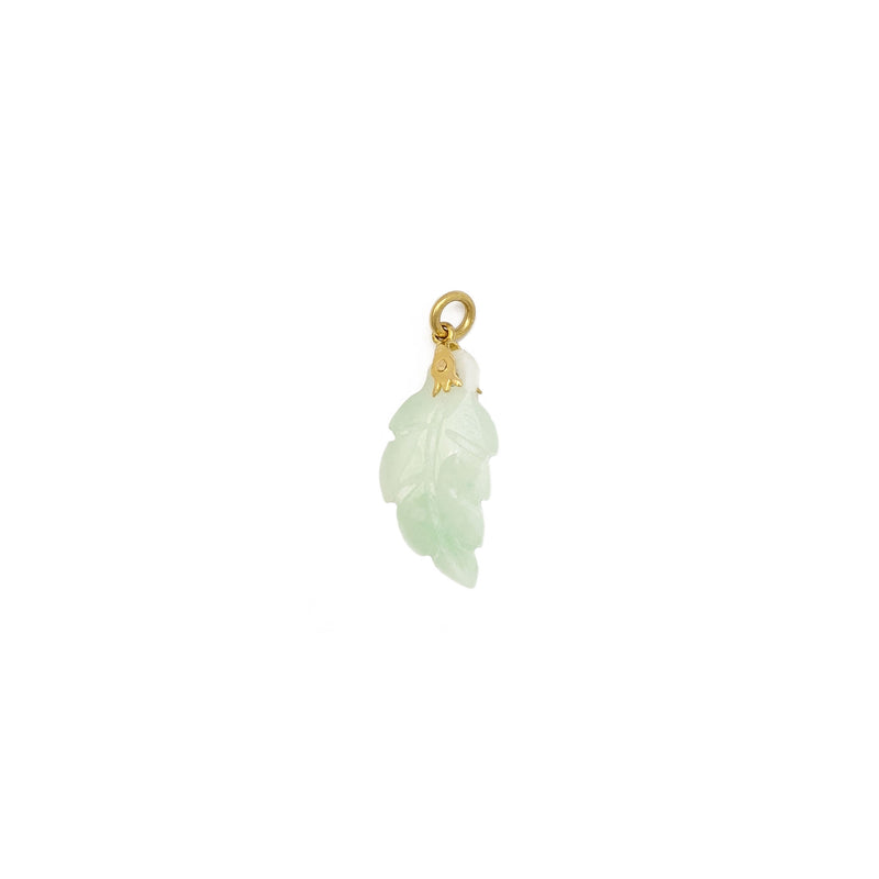 Jade Fern Leaf Pendant (18K) back - Popular Jewelry - New York