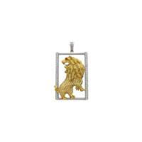 Diamond Roaring Lion Pendant (18K) front - Popular Jewelry - New York