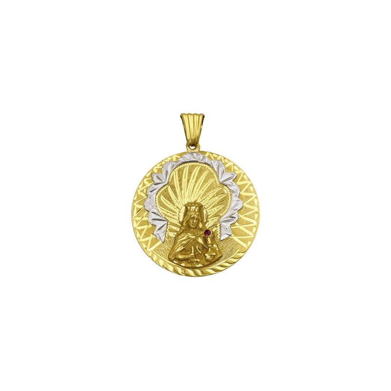 Saint Barbara Medallion Pendant (18K) front - Popular Jewelry - New York