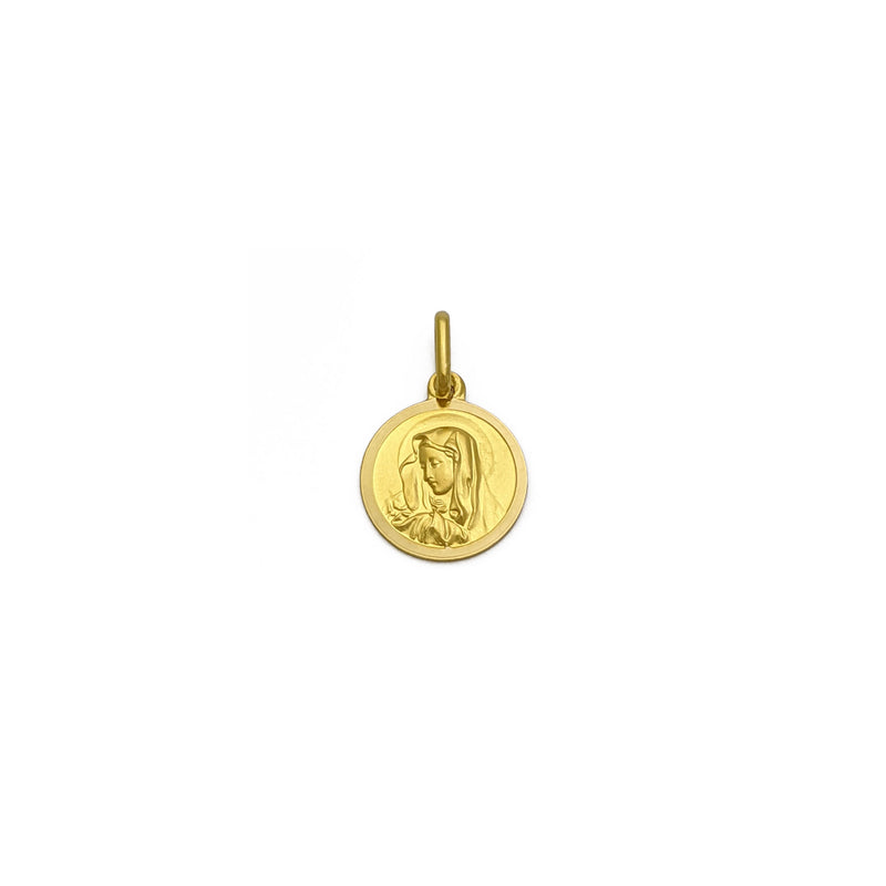 Virgin Mary Medallion Pendant large (18K) front - Popular Jewelry - New York