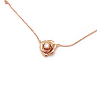 Diamond Rose Blossom Necklace Rose Gold (18K) topp - Popular Jewelry - New York