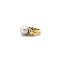 Ljósgrár Tahitían Pearl Diamond Butterfly Ring (18K) hlið - Popular Jewelry - Nýja Jórvík