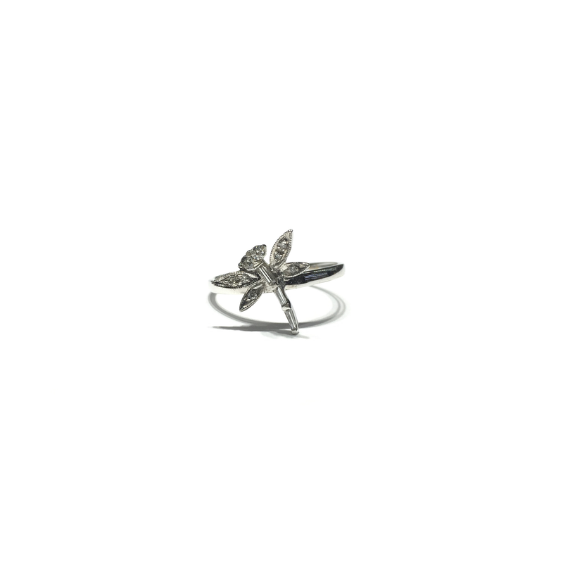 Milgrain Dragonfly Diamond Ring (18K) front - Popular Jewelry - New York