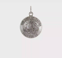 Our Lady of Fatima Antiqued Round Solid Medal (Silver) 360 - Popular Jewelry - New York