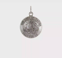 Our Lady of Fatima Antiqued Round Solid Medal (Silver) 360 - Popular Jewelry - New York