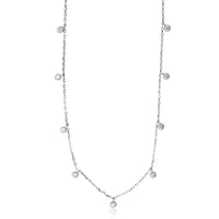Dangling Milgrain Bezels Fancy Necklace (Silver)