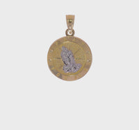 Praying Hands Two-Tone Medal Pendant (14K) 360 - Popular Jewelry - New York
