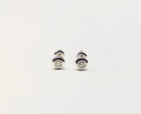 Diamond Round Earrings (14K).