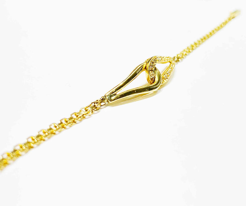 Interlocking Drop Diamond Bismark Lady Bracelet (14K)