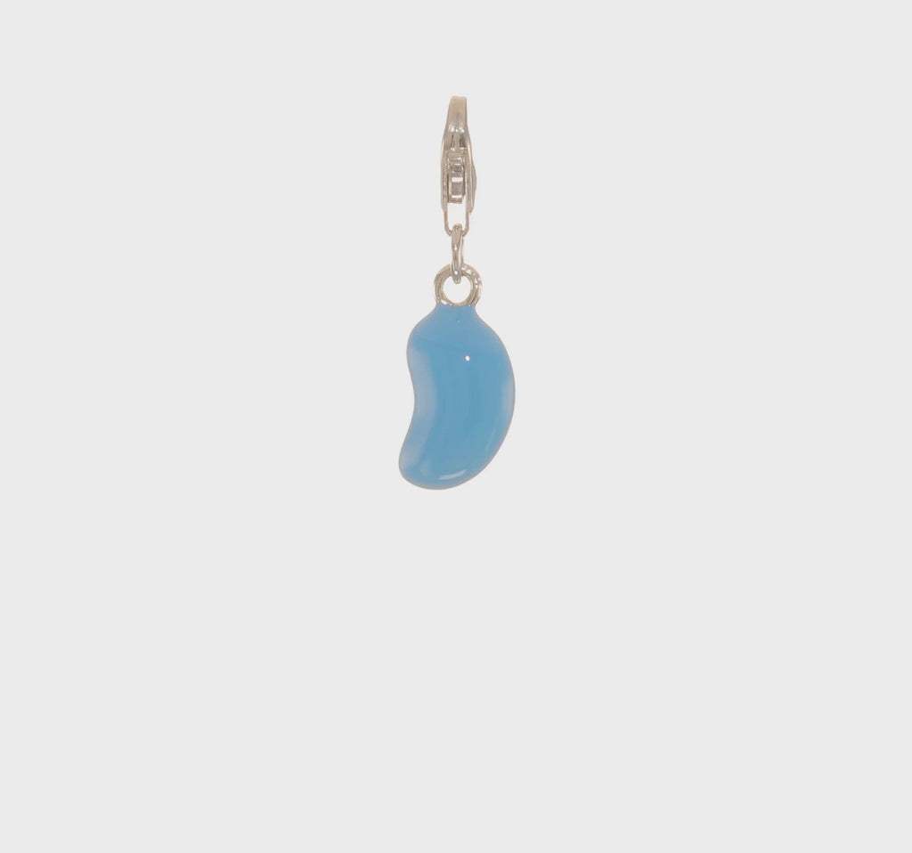 Blue Jelly Bean Pendant (Silver) 360 - Popular Jewelry - New York