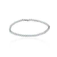 Zirconia Round Pave Tennis Bracelet (Silver)