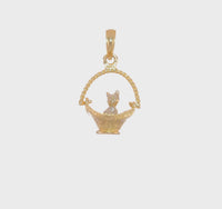 Kitten in a Basket 3D Pendant (14K) 360 - Popular Jewelry - New York