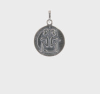 Antique-Finish Gemini Zodiac Pendant (Silver)