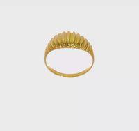 Ribbed Dome Ring (14K) 360 - Popular Jewelry - New York
