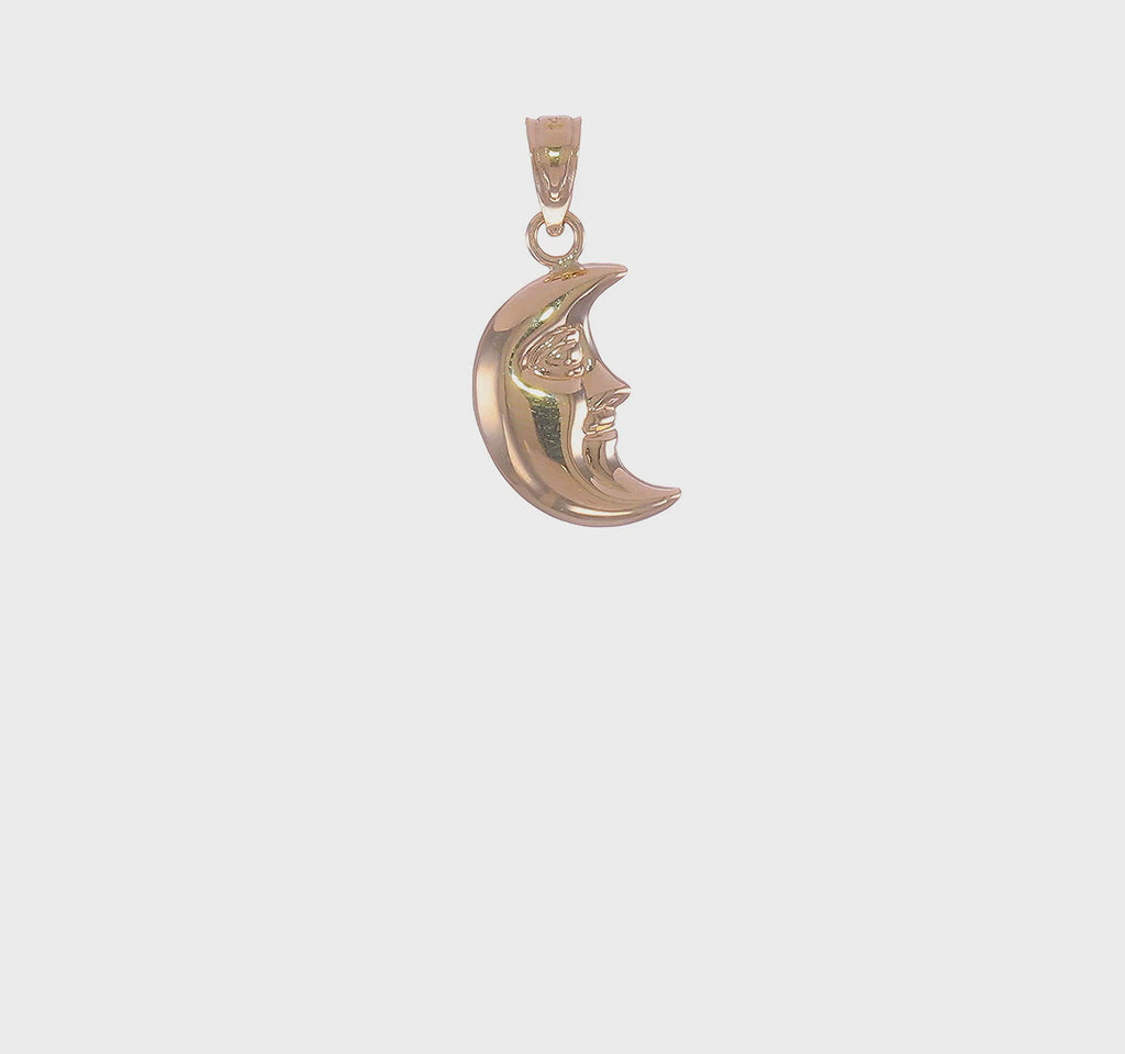 Anthropomorphic Moon 3D Pendant (14K) 360 - Popular Jewelry - New York