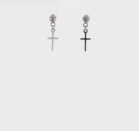 Slim Cross Dangle Earrings (14K) 360 - Popular Jewelry - New York