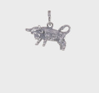 3-D Antique-Finish Taurus Zodiac Pendant (Silver)