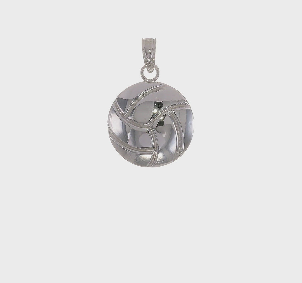 Fehérarany röplabda homorú medál (14K) 360 - Popular Jewelry - New York