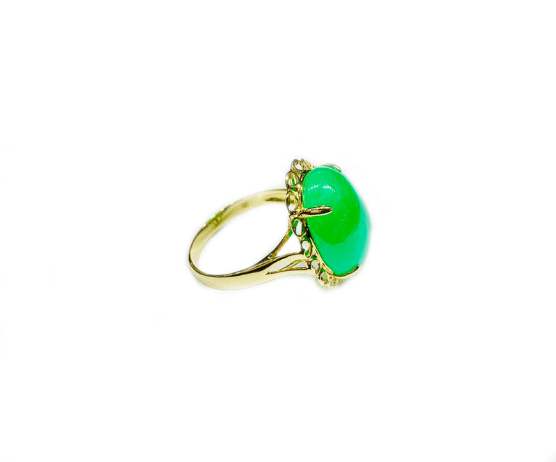 Jade Stone Ring (14K)