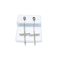 Diamond Cross Earrings (14K)