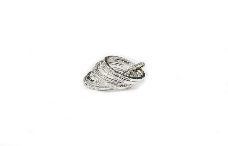 Hexa Round CZ Ring (Silver).
