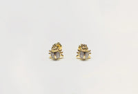 Diamond LadyBug Earrings (14K).