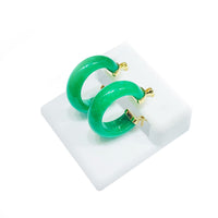 Jade Hoop Earrings (14K)