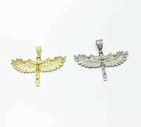 Winged Cross CZ pendant (volafotsy)