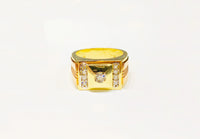 Two-tone Square CZ Ring (10K).