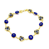 Evil Eyes Heart and Circle Bracelet (14K).