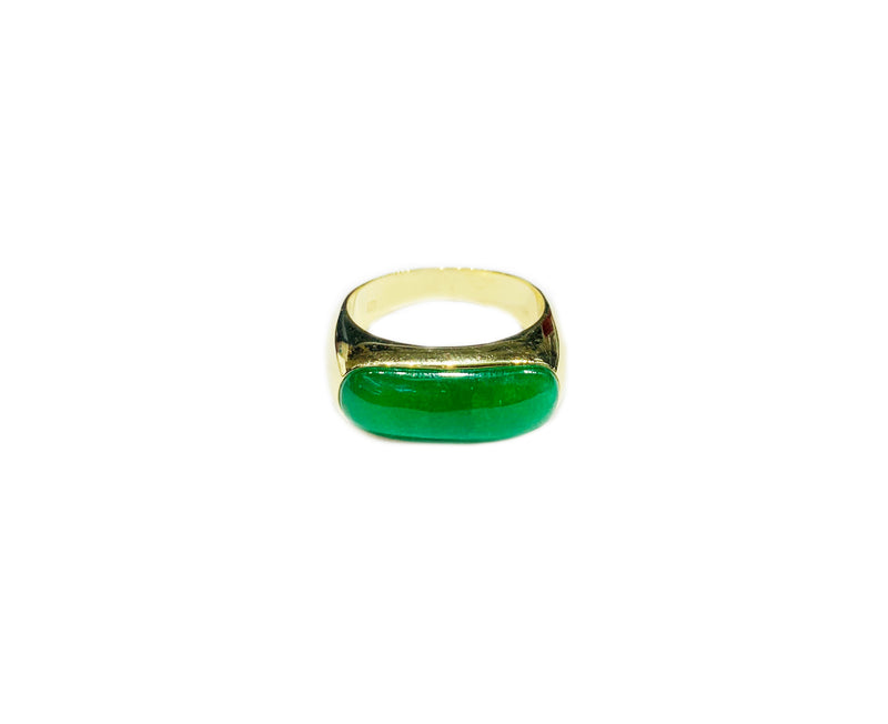 Rectangle Jade Ring (14K).