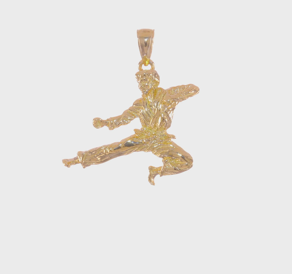Male Karateka 3D Pendant (14K) 360 - Popular Jewelry - New York