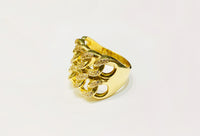 Double Miami Cuban CZ Ring (14K).