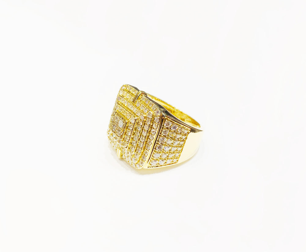 Diamond Five-Square Ring (14K).